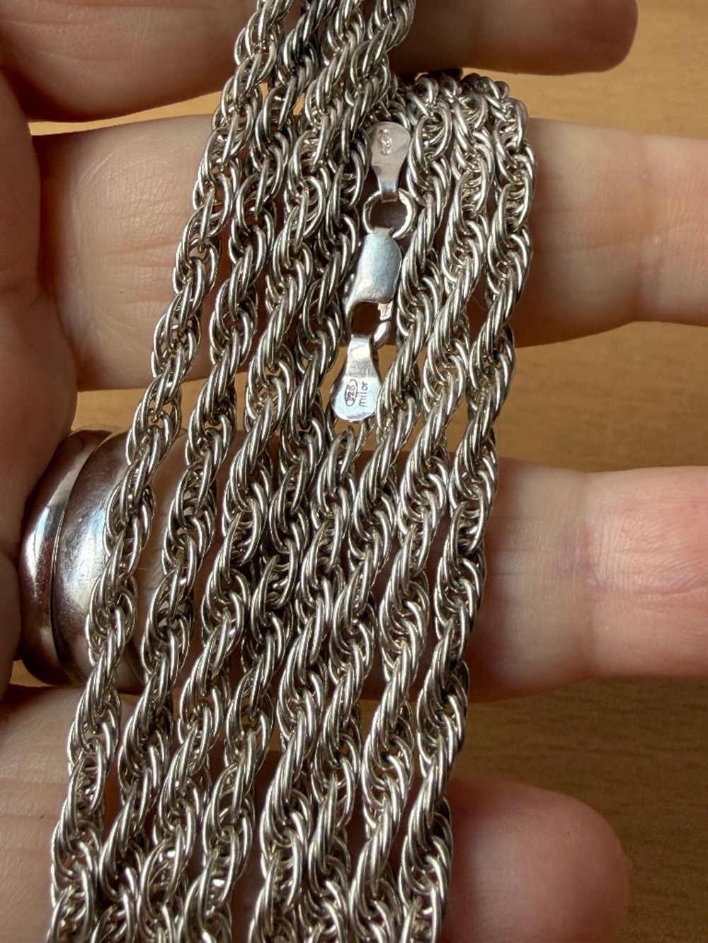 VINTAGE MILOR ITALY 925 STERLING SILVER TWISTED EXTRA LONG ROPE CHAIN NECKLACE